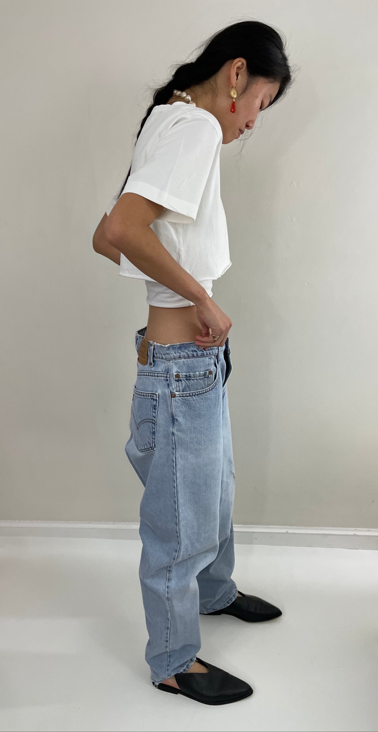 Vintage 80s Levis 560 Faded Loose Fit Tapered Leg Dad Jeans 32x31